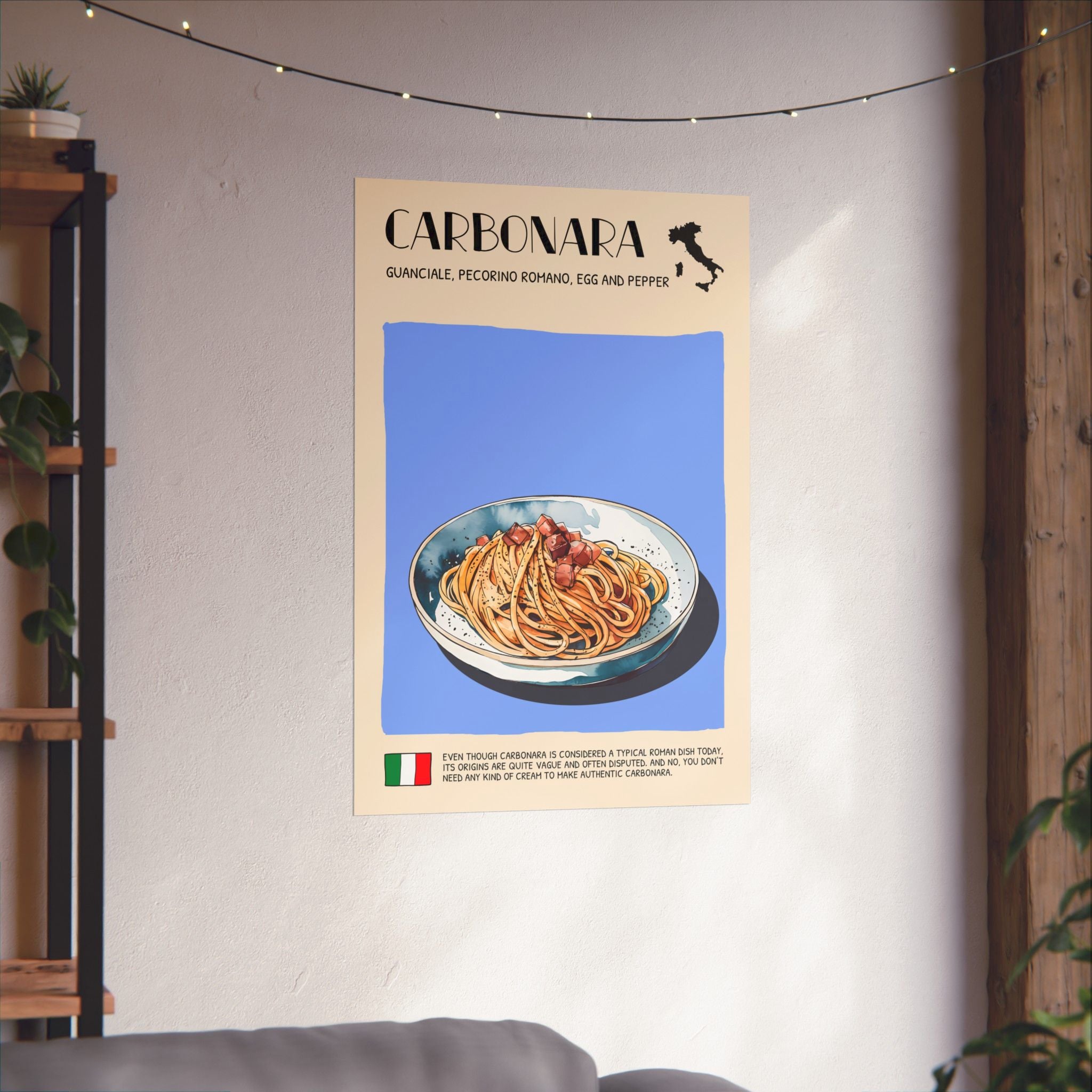 Carbonara Poster —  Kitchen Art Vertical Matte Print