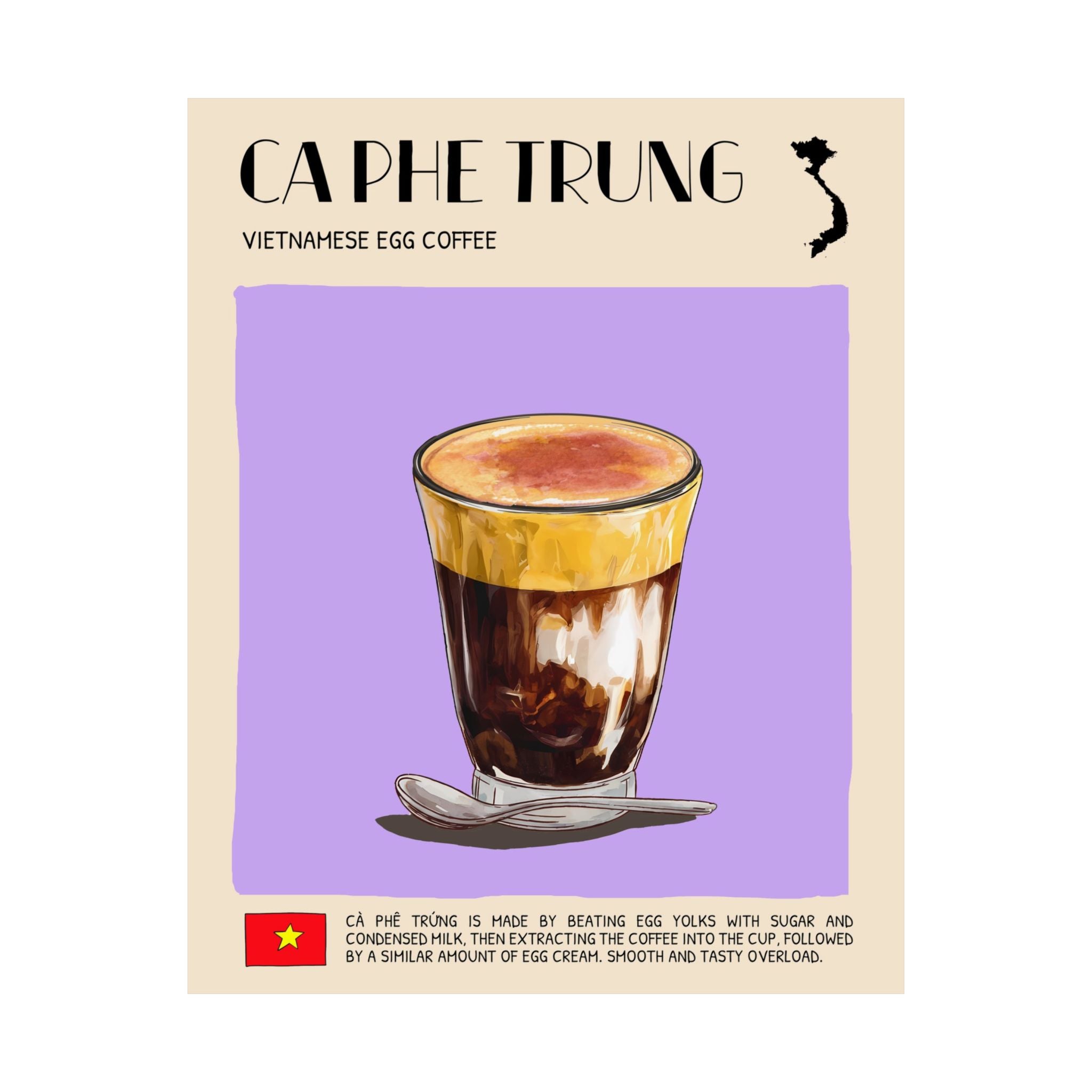 Ca Phe Trung Matte Poster — Vietnamese Food Kitchen Art