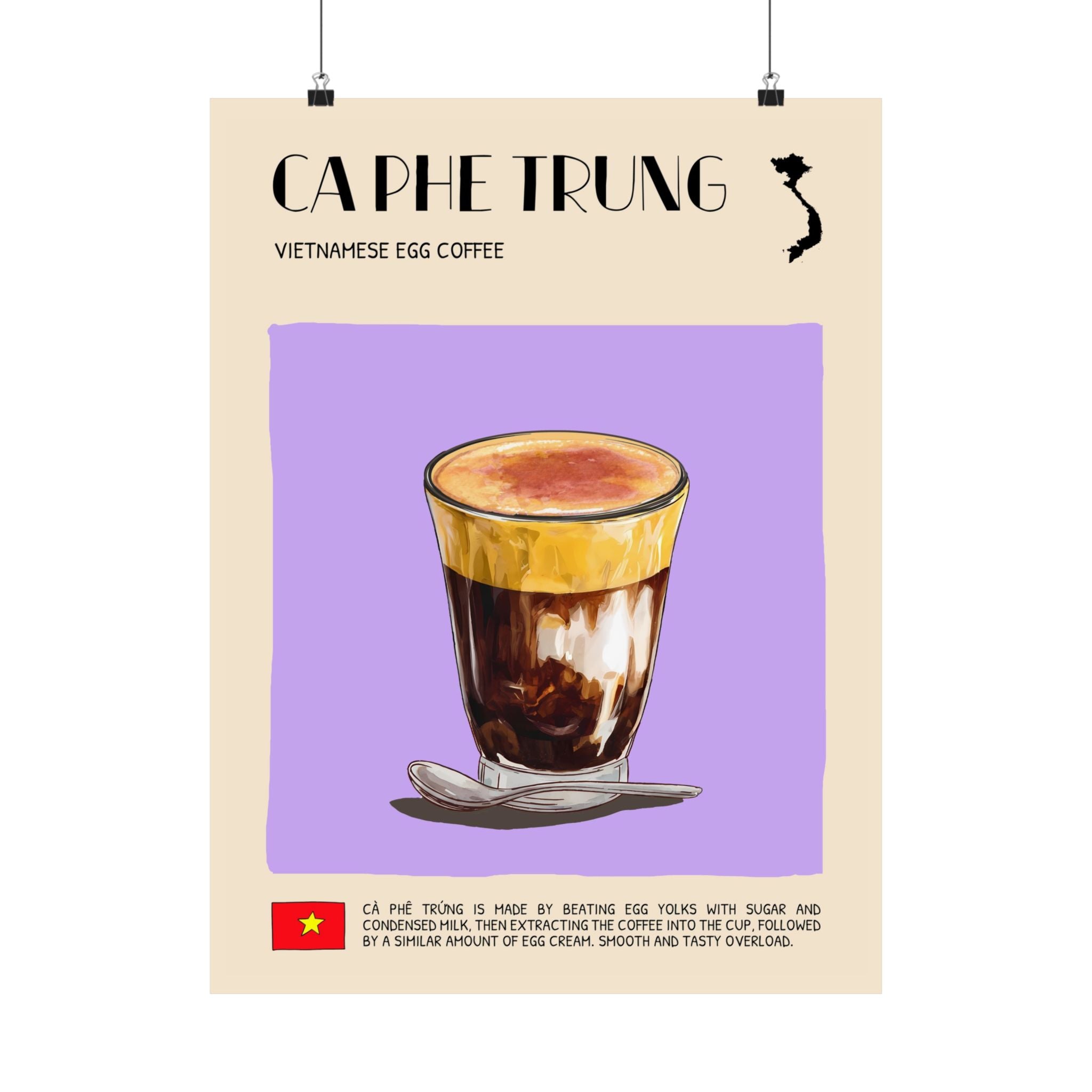 Ca Phe Trung Matte Poster — Vietnamese Food Kitchen Art