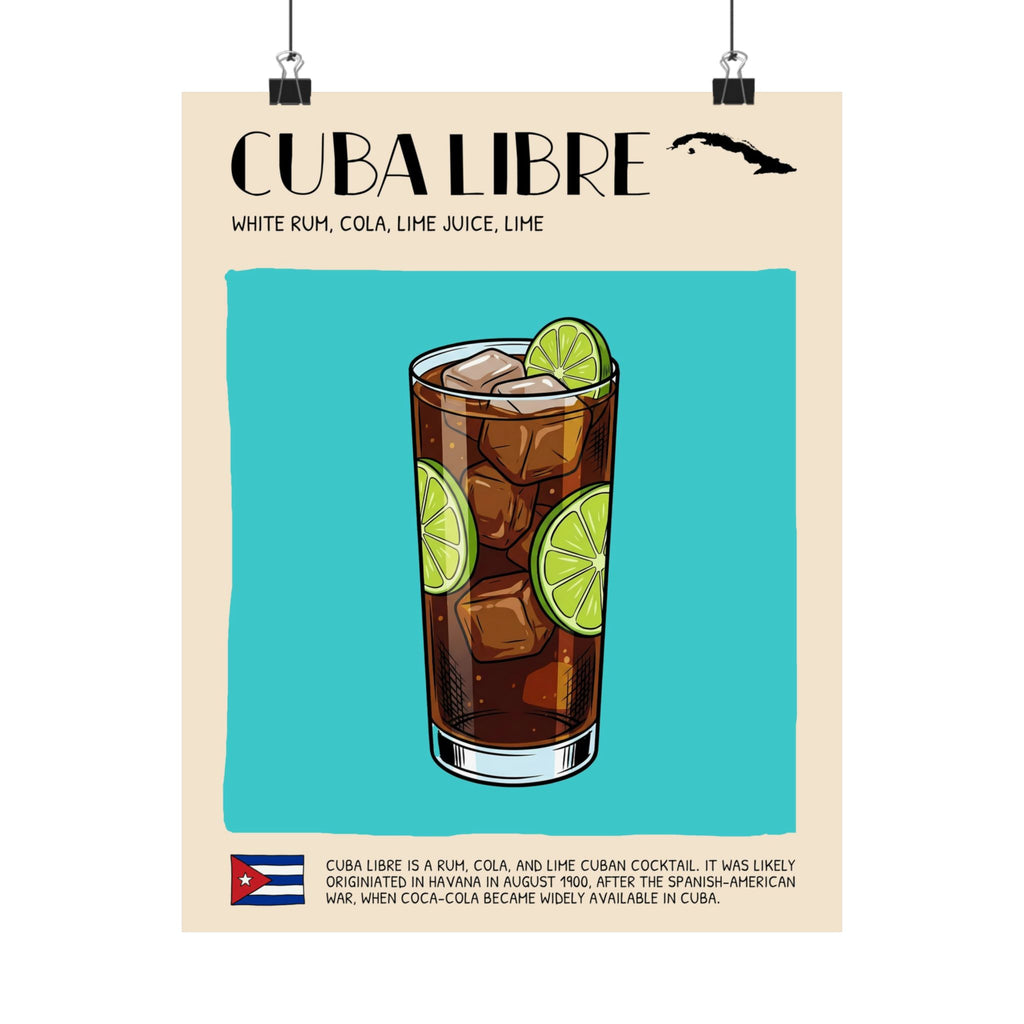 Cuba Libre Poster — Cuban Cocktail Art Print