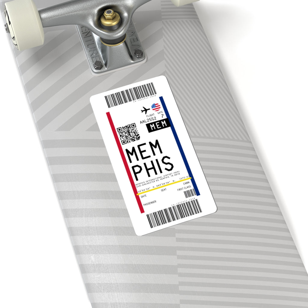 Memphis International Airport (MEM) Boarding Pass Sticker — Travel Luggage Decal