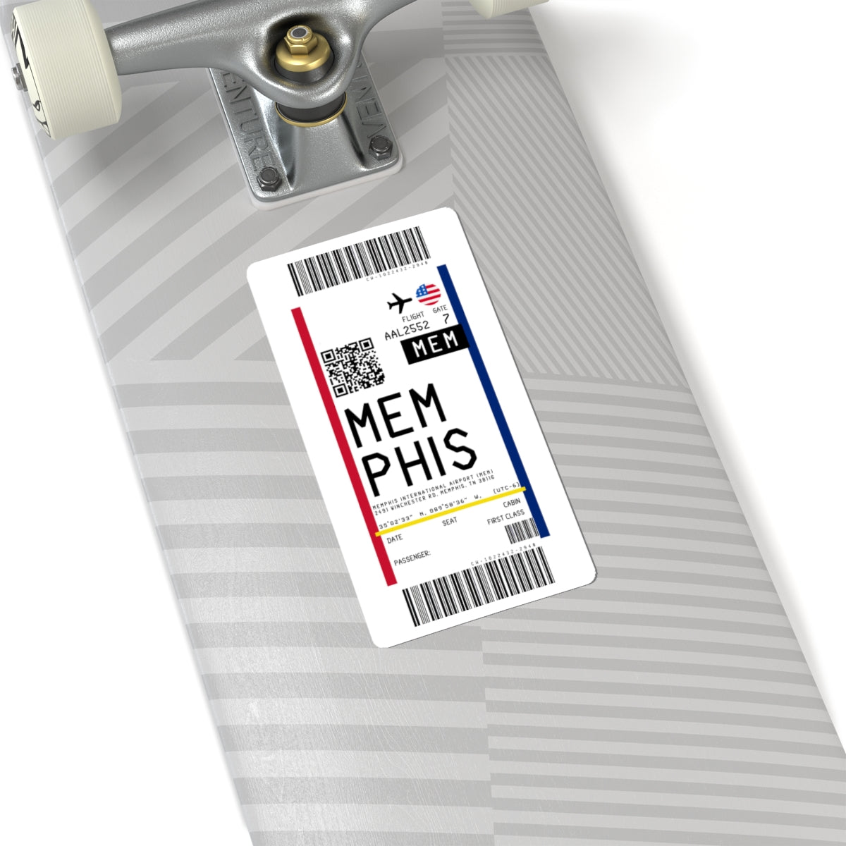 Memphis International Airport (MEM) Boarding Pass Sticker — Travel Luggage Decal