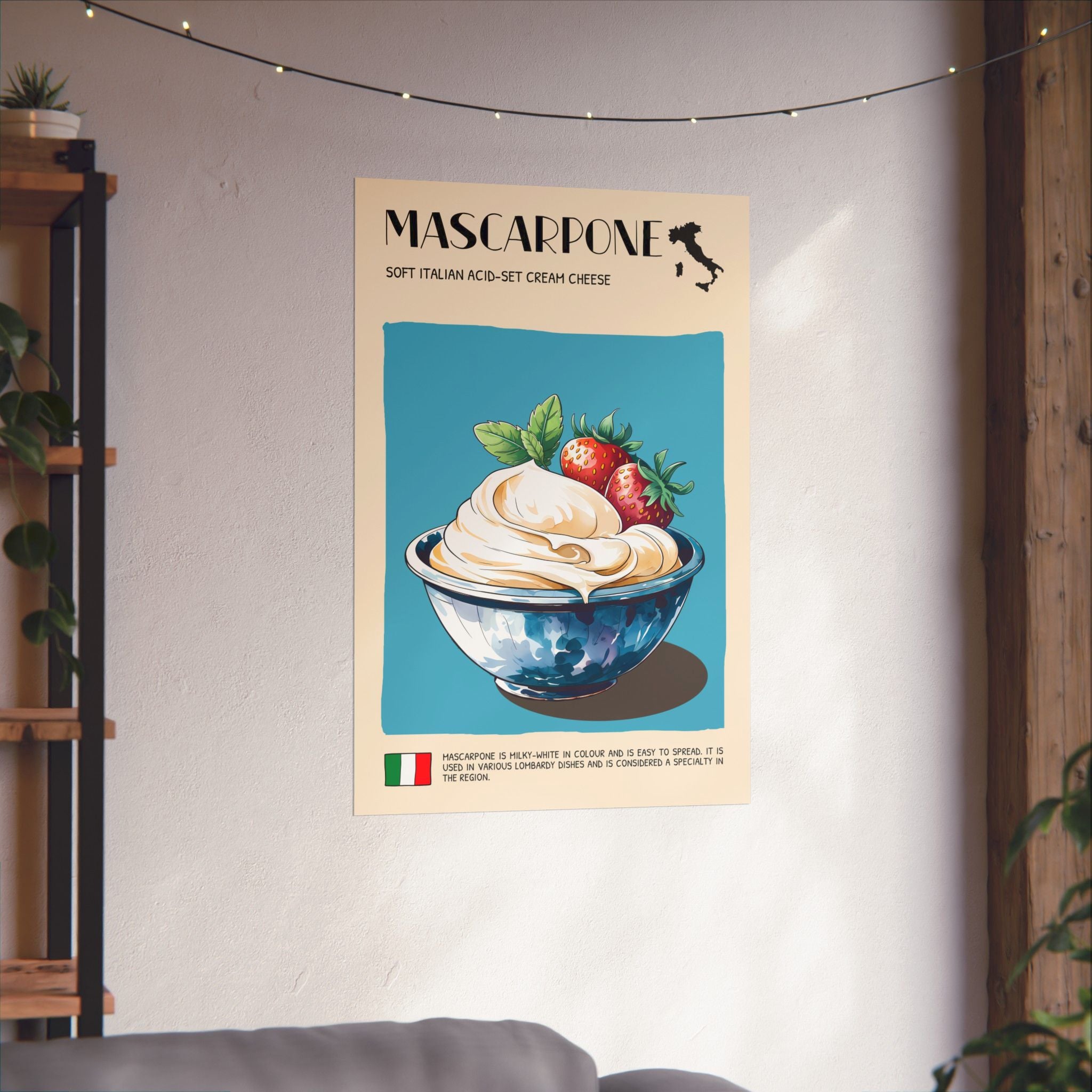 Mascarpone CheesePoster —  Kitchen Art Vertical Matte Print