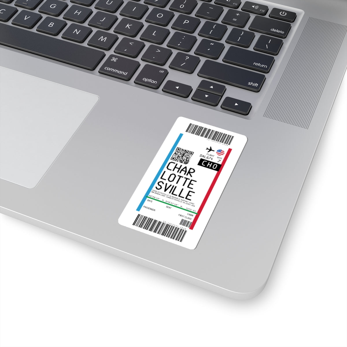 Charlottesville–Albemarle Airport (CHO) Boarding Pass Sticker — Travel Luggage Decal