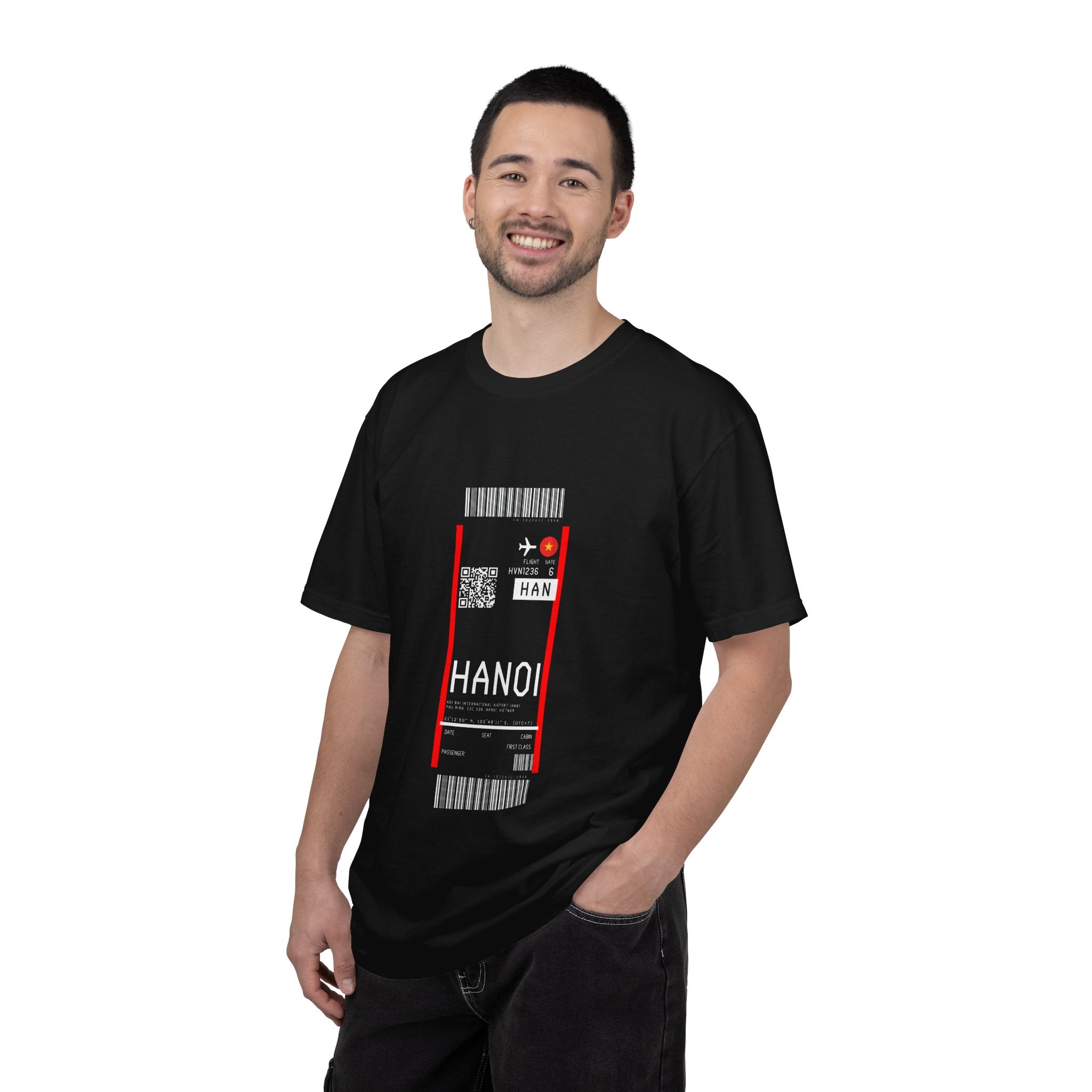 Hanoi Boarding-Pass T‑Shirt - First Class Airport Ticket Travel Tee