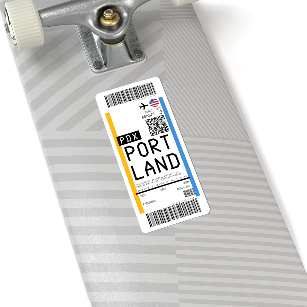 Portland International Airport (PDX) Boarding Pass Sticker — Travel Luggage Decal