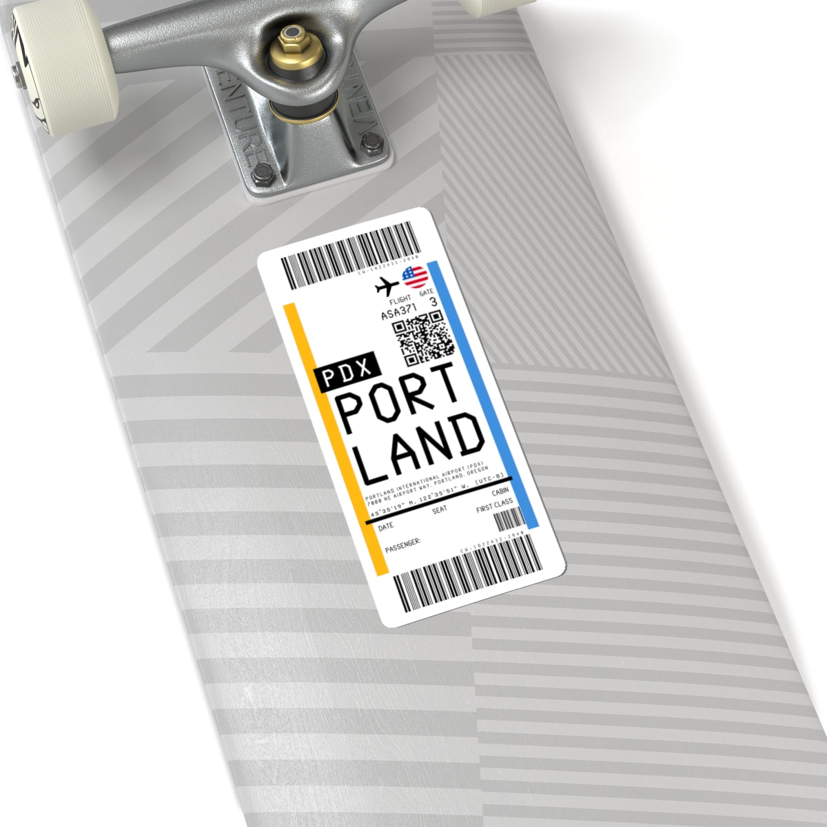 Portland International Airport (PDX) Boarding Pass Sticker — Travel Luggage Decal