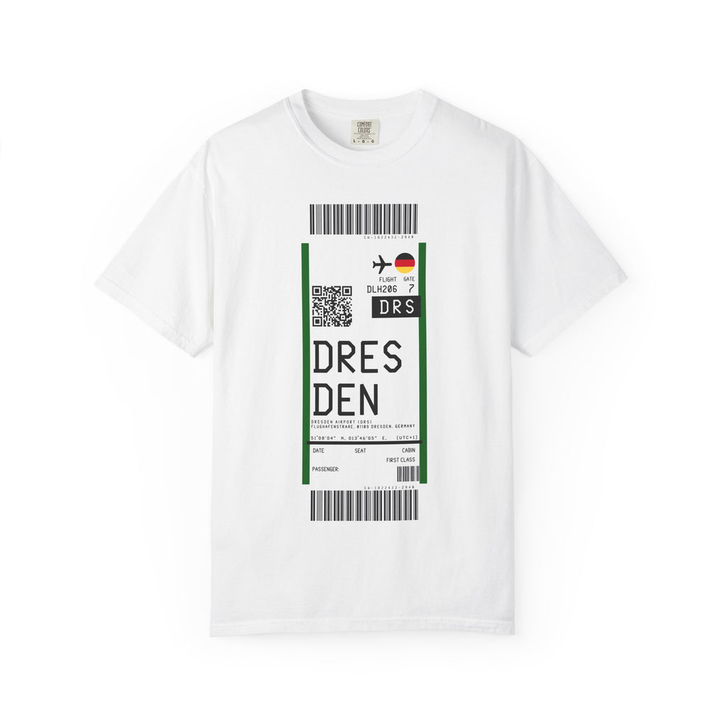 Dresden Airport (DRS) Boarding Pass Tee — Travel Luggage