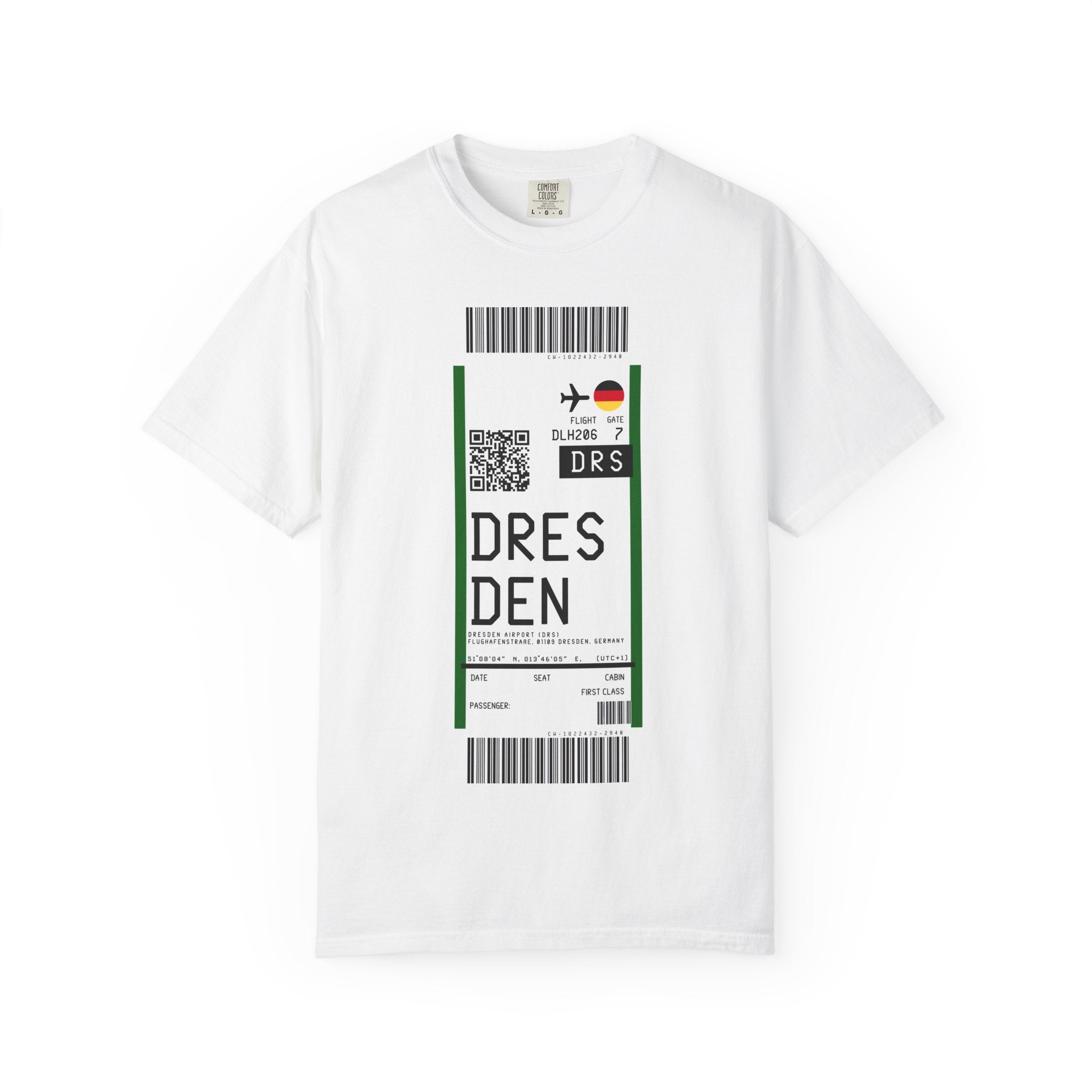 Dresden Airport (DRS) Boarding Pass Tee — Travel Luggage