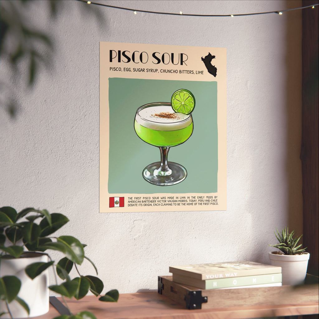 Pisco Sour Poster — Peruvian Cocktail Art Print