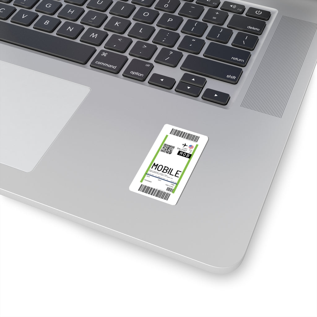 Mobile Regional Airport (MOB) Boarding Pass Sticker — Travel Luggage Decal