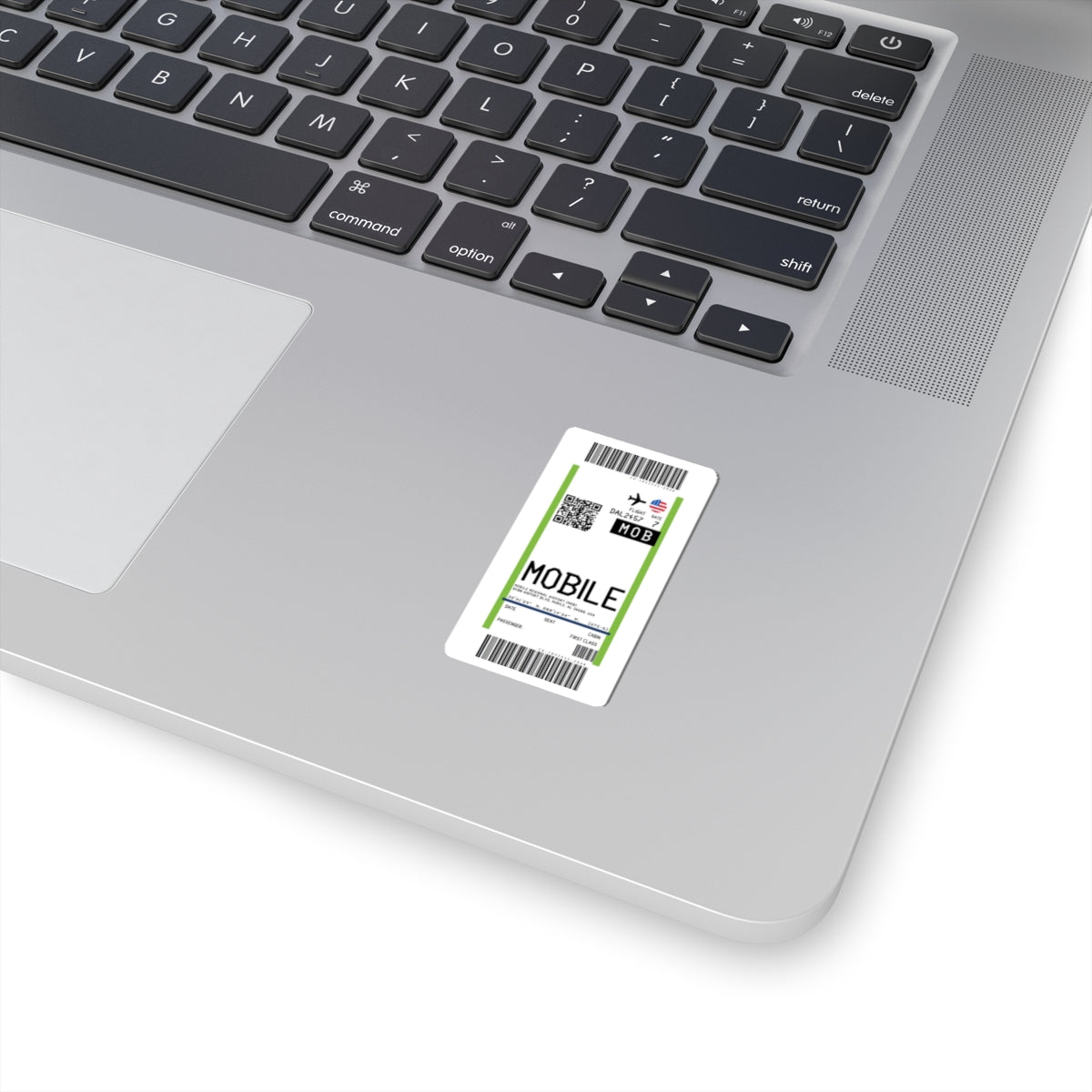 Mobile Regional Airport (MOB) Boarding Pass Sticker — Travel Luggage Decal