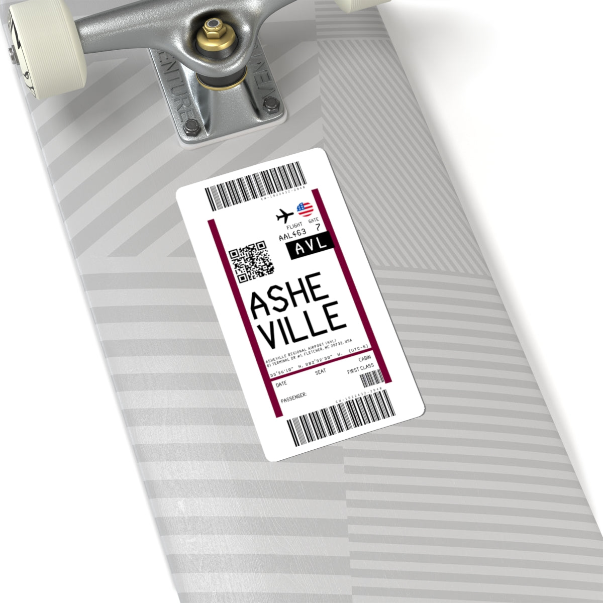 Asheville Regional Airport (AVL) Boarding Pass Sticker — Travel Luggage Decal