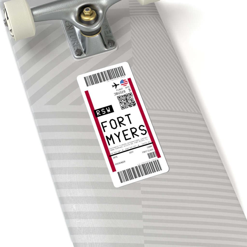 Southwest Florida International Airport (RSW) Boarding Pass Sticker — Travel Luggage Decal