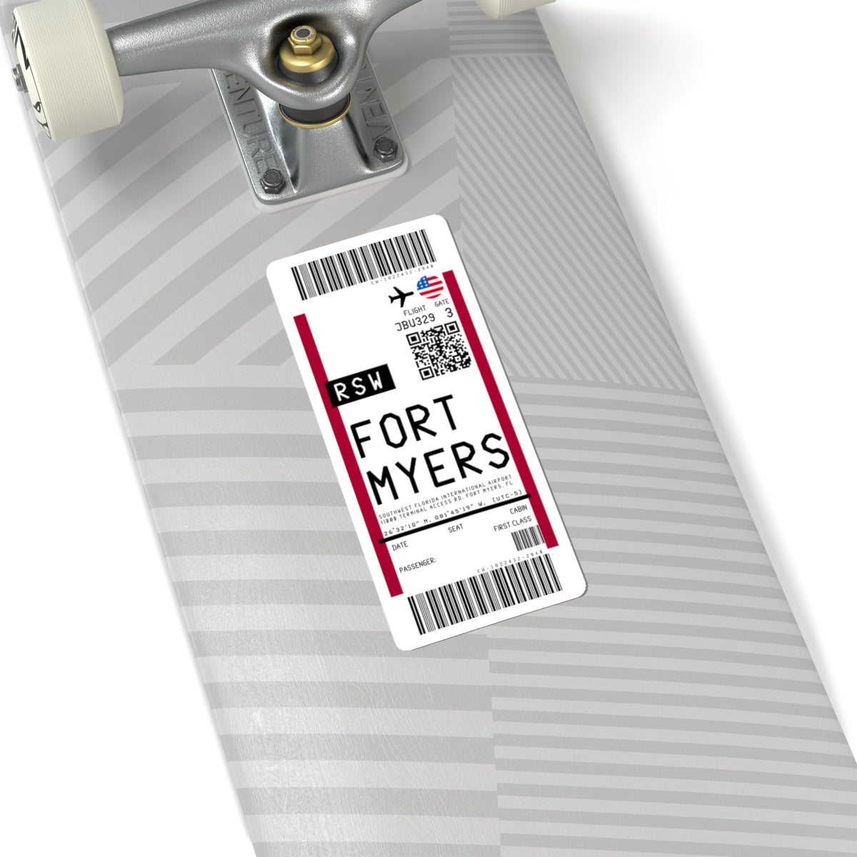 Southwest Florida International Airport (RSW) Boarding Pass Sticker — Travel Luggage Decal