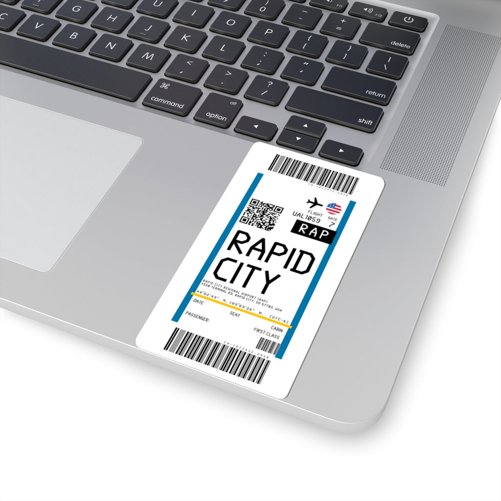 Rapid City Regional Airportt (RAP) Boarding Pass Sticker — Travel Luggage Decal
