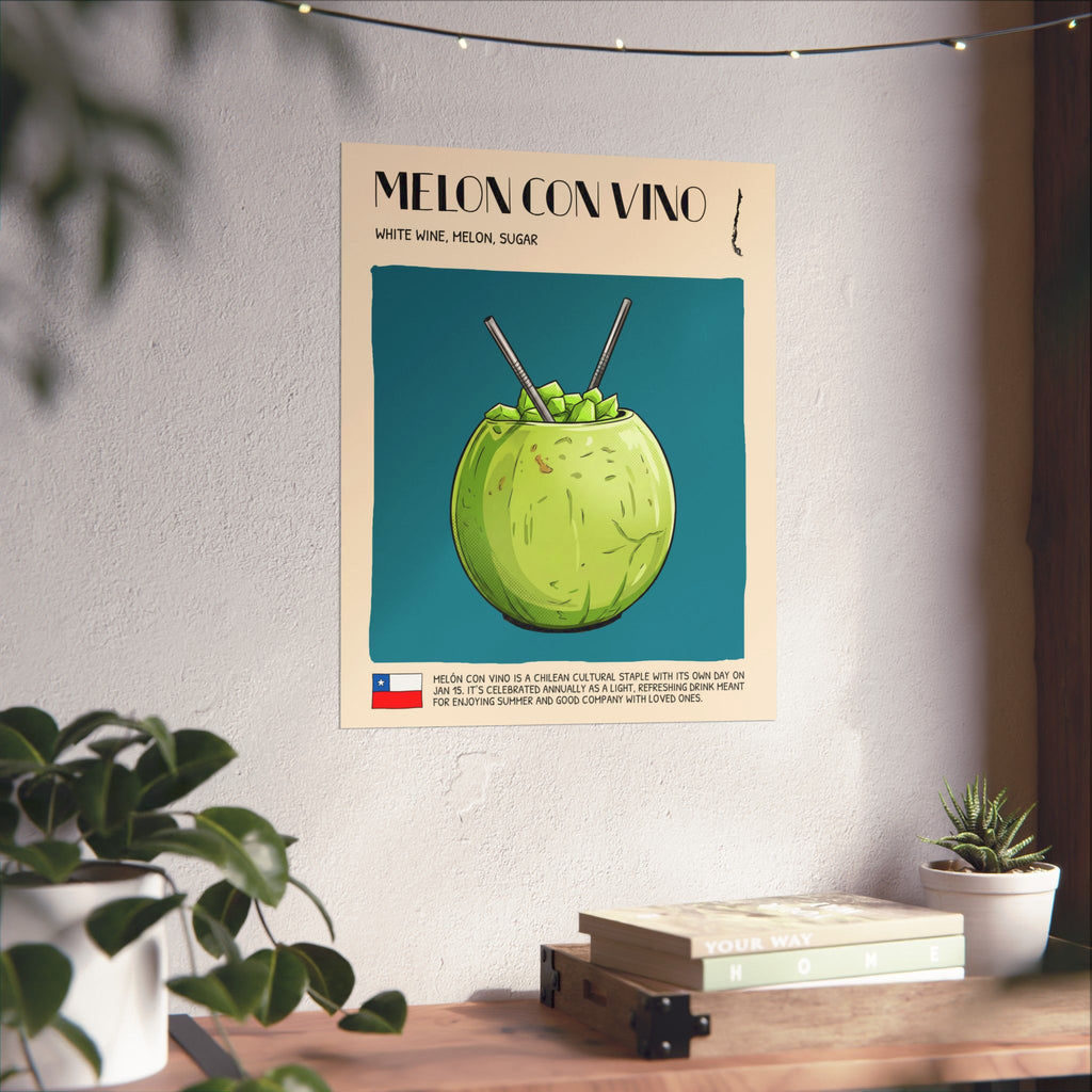 Melon con Vino Poster — Chilean Cocktail Art Print