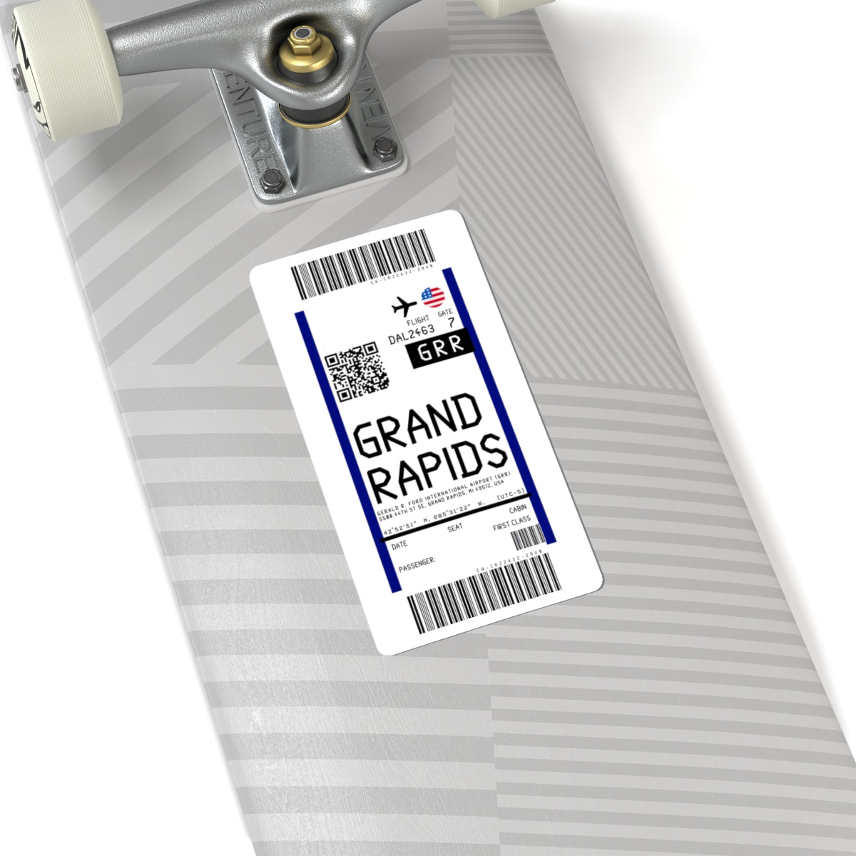 Grand Rapids Gerald R. Ford International Airport (GRR) Boarding Pass Sticker — Travel Luggage Decal