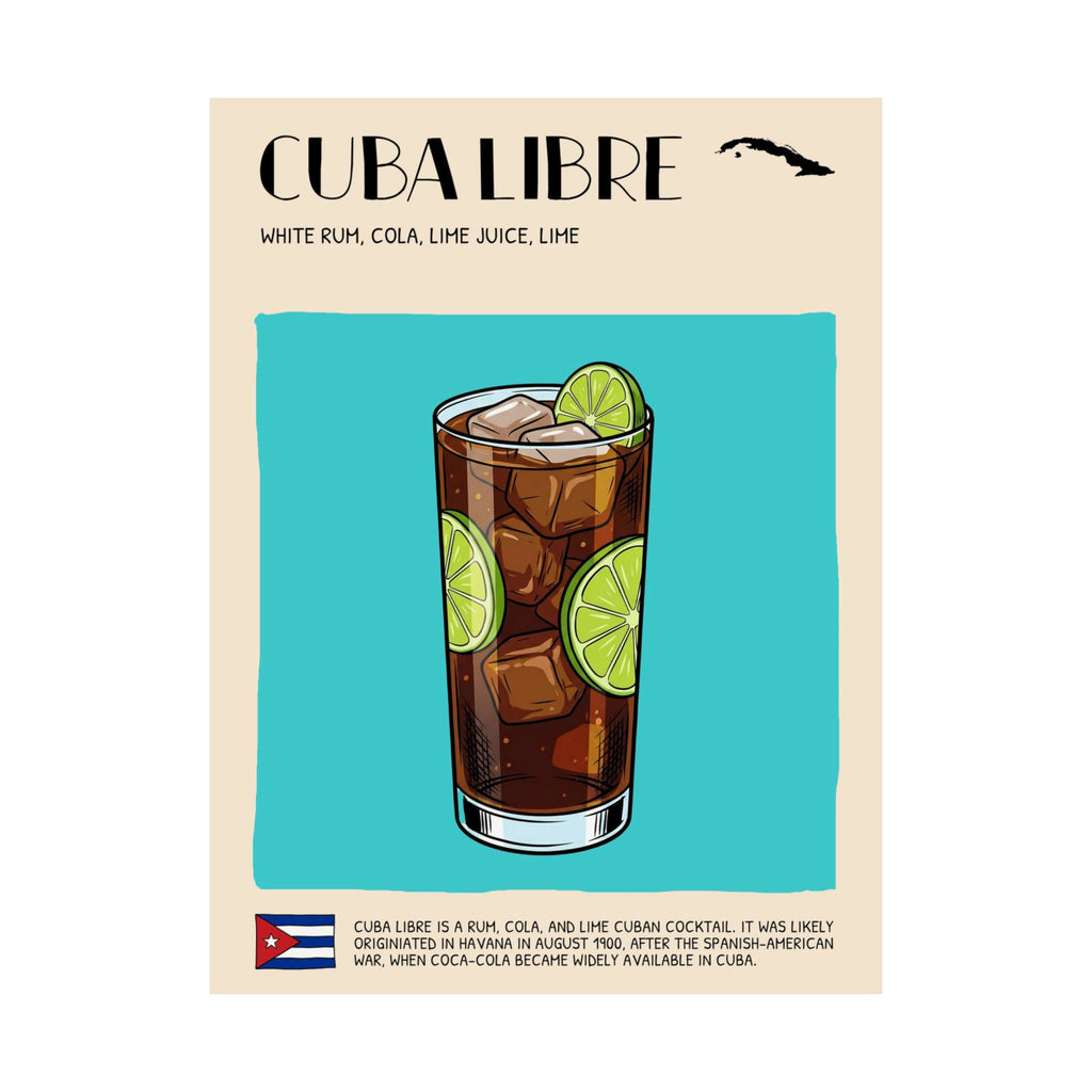 Cuba Libre Poster — Cuban Cocktail Art Print