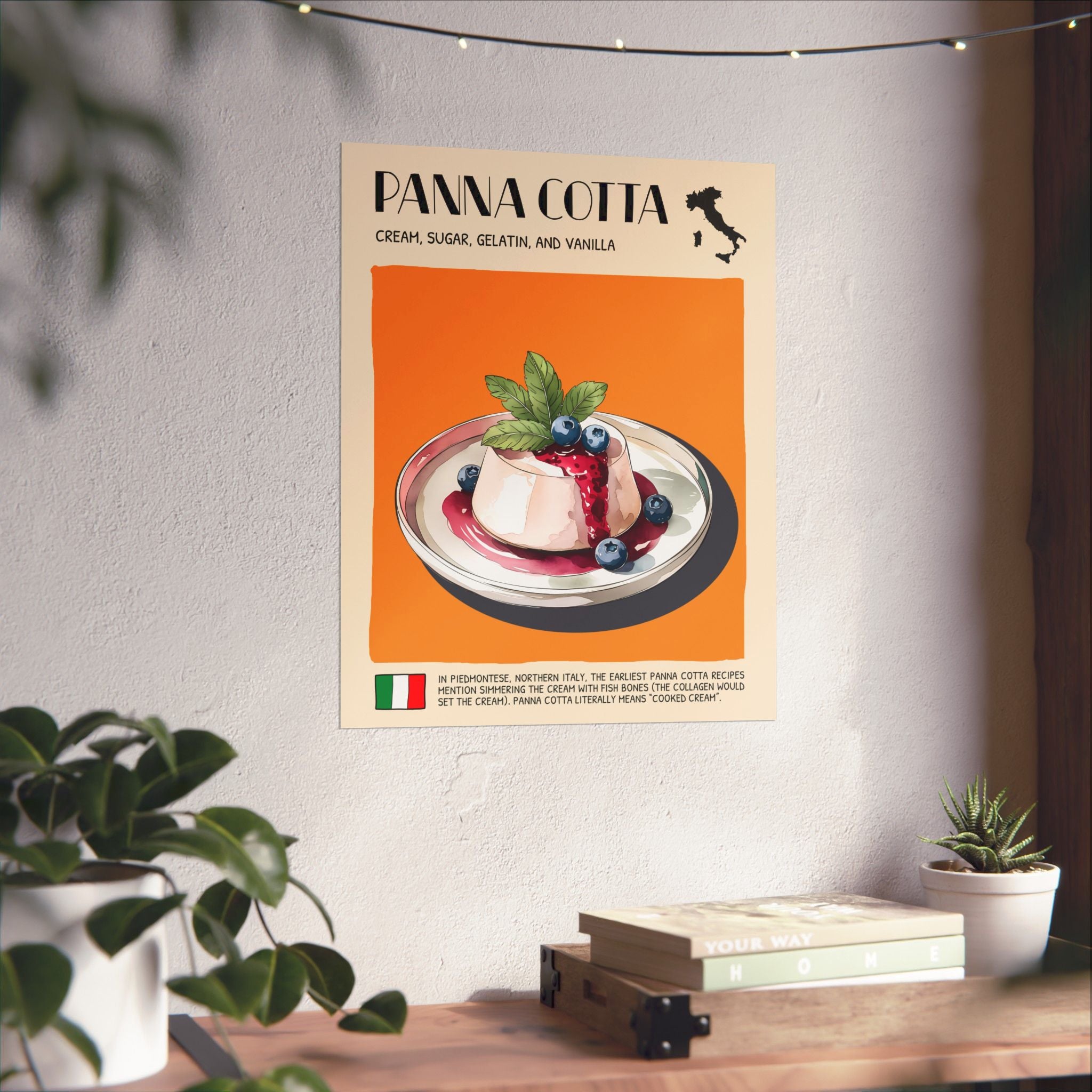 Panna Cotta Poster —  Kitchen Art Vertical Matte Print