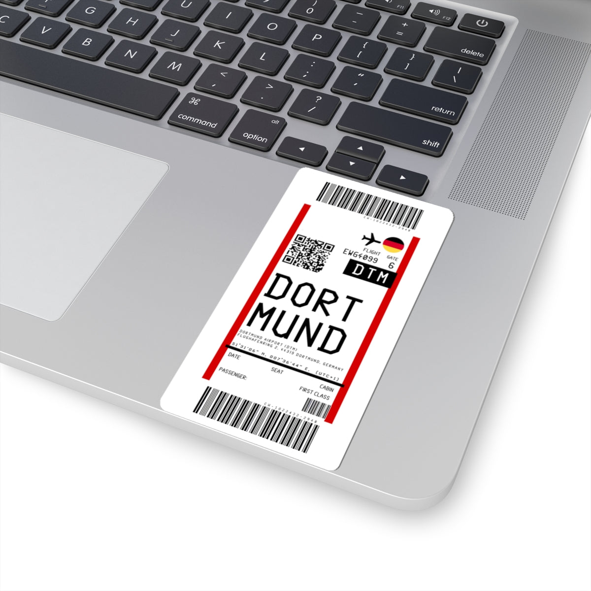 Dortmund Airport (DTM) Boarding Pass Sticker — Travel Luggage Decal