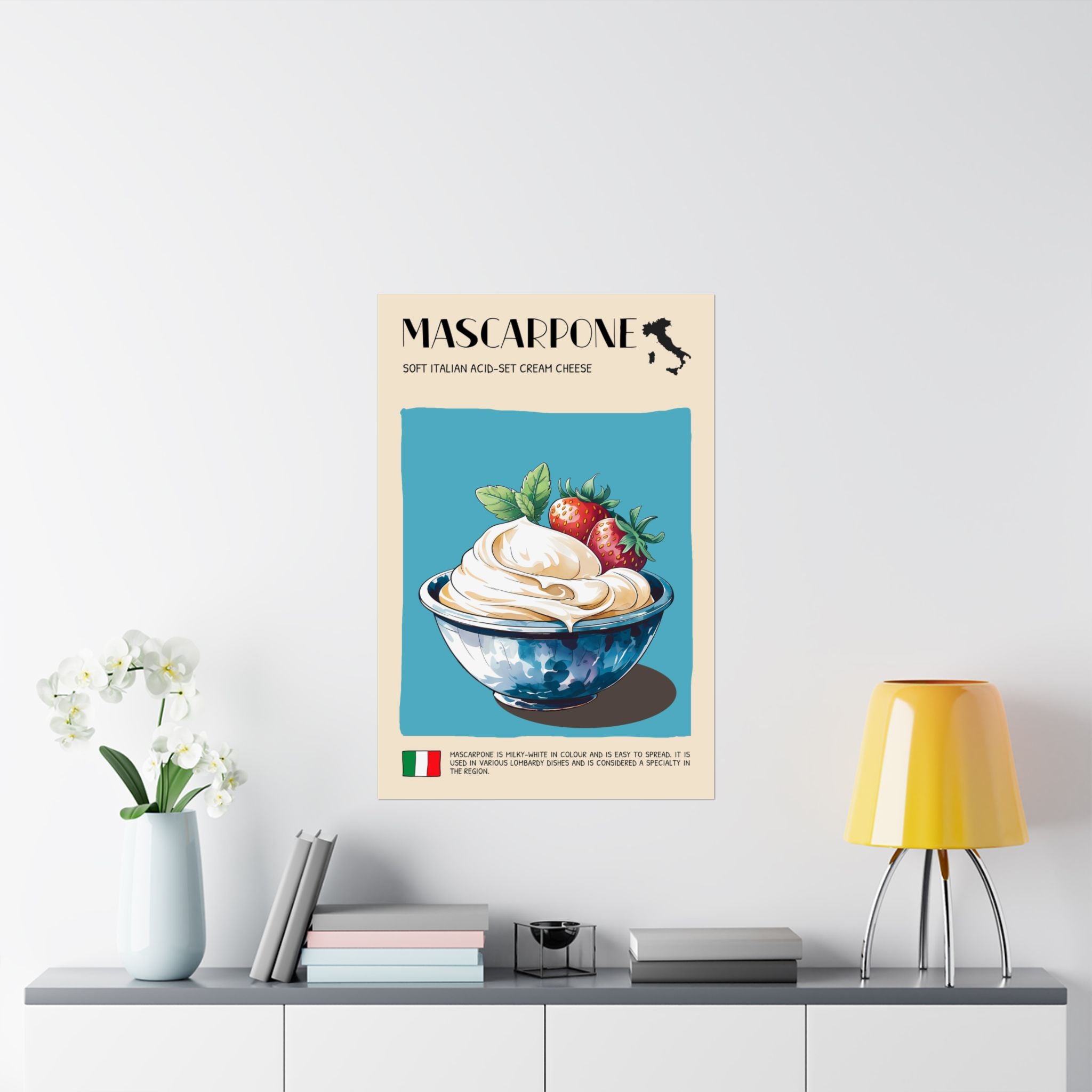 Mascarpone CheesePoster —  Kitchen Art Vertical Matte Print