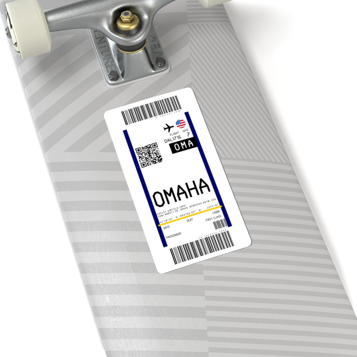 Omaha Eppley Airfield (OMA) Boarding Pass Sticker — Travel Luggage Decal