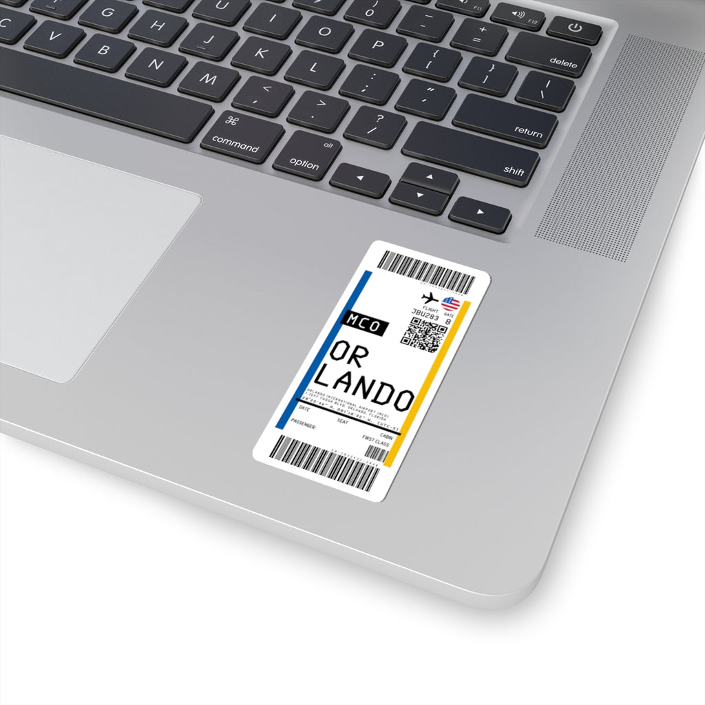 Orlando International Airport (MCO) Boarding Pass Sticker — Travel Luggage Decal