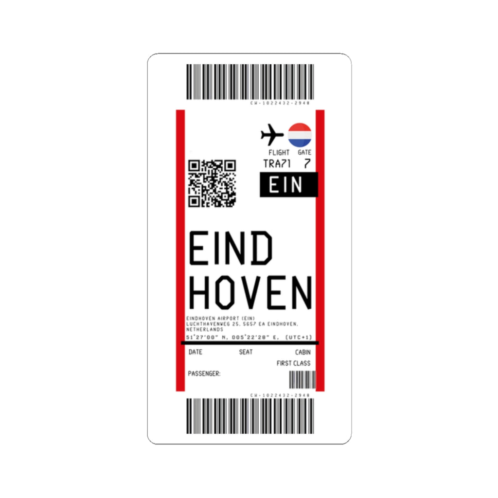 Eindhoven Airport (EIN) Boarding Pass Sticker — Travel Luggage Decal