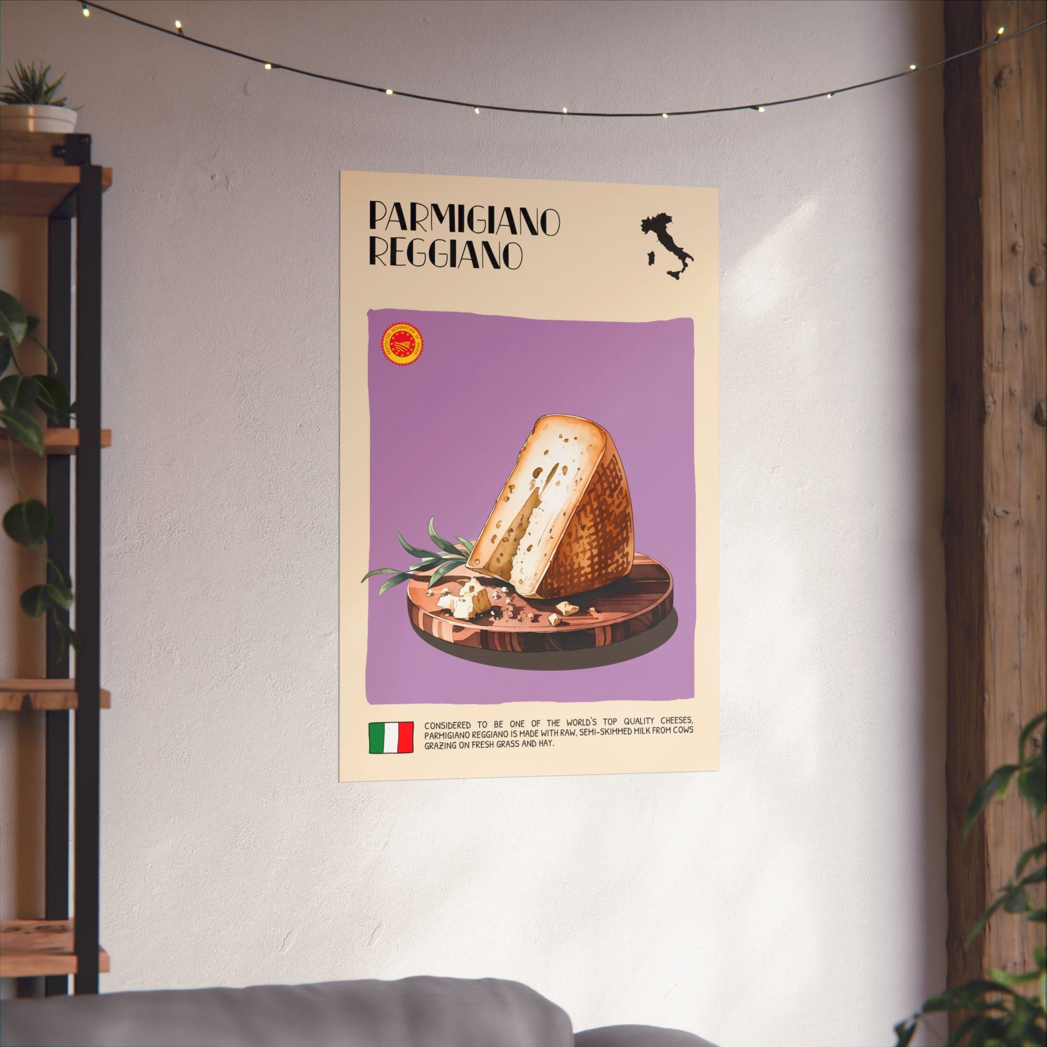 Parmigiano Reggiano Cheese Poster — Kitchen Art Vertical Matte Print