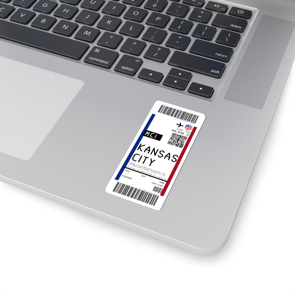 Kansas City International Airport (MCI) Boarding Pass Sticker — Travel Luggage Decal
