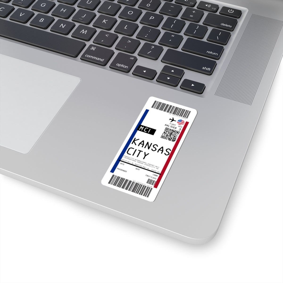 Kansas City International Airport (MCI) Boarding Pass Sticker — Travel Luggage Decal