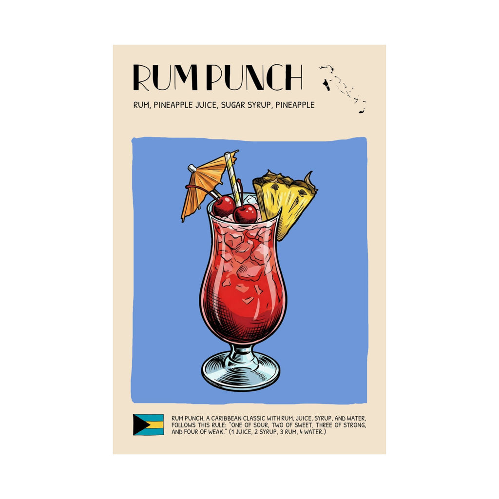 Rum Punch Poster — Bahamian Cocktail Art Print