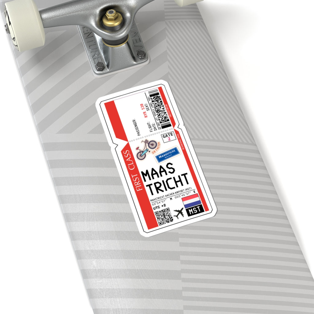 Maastricht Aachen Airport (MST) Boarding Pass Sticker — Travel Luggage Decal