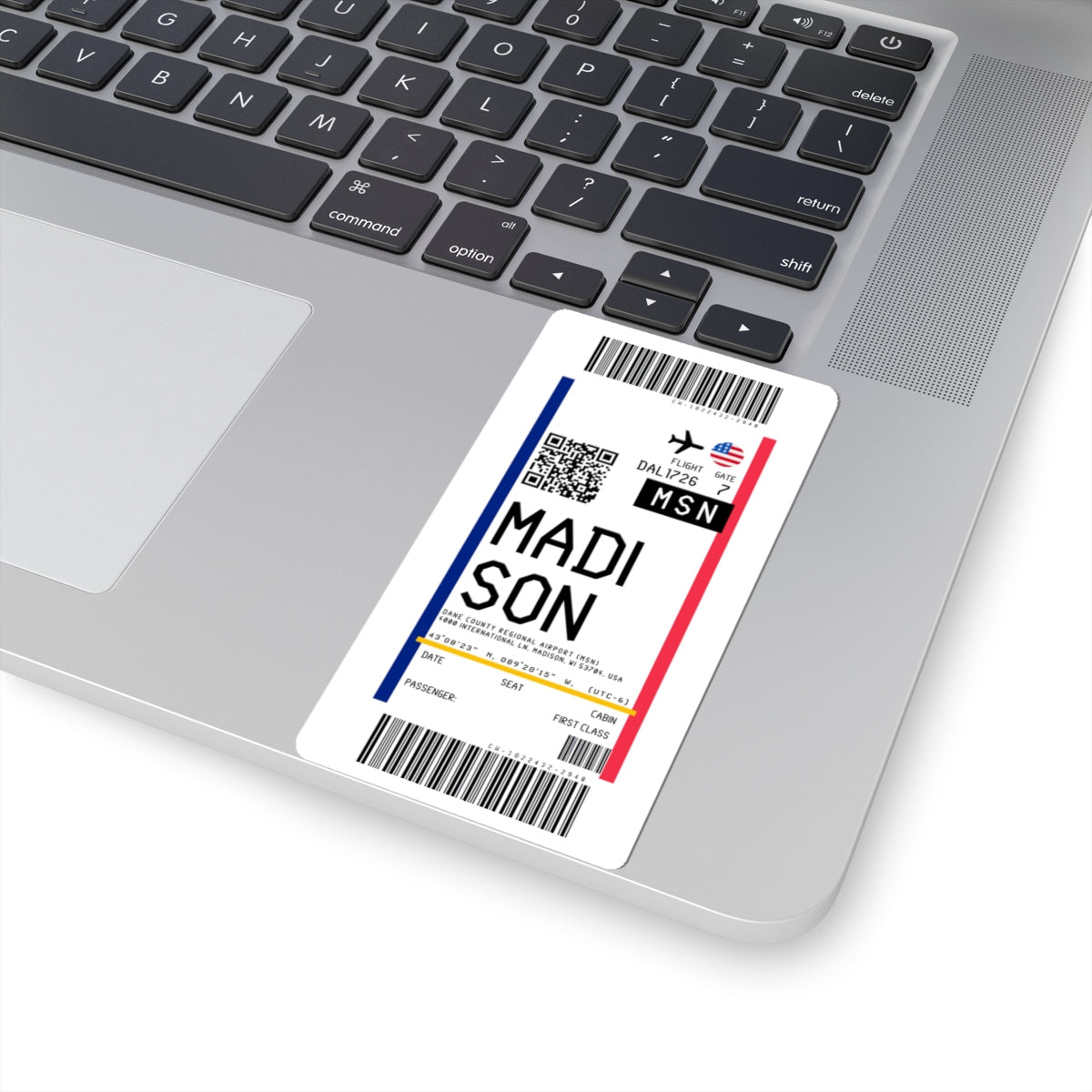 Dane County Regional Airport (MSN) Boarding Pass Sticker — Travel Luggage Decal