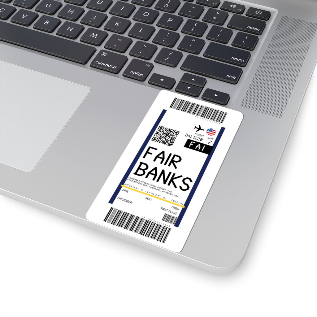 Fairbanks International Airport (FAI) Boarding Pass Sticker — Travel Luggage Decal