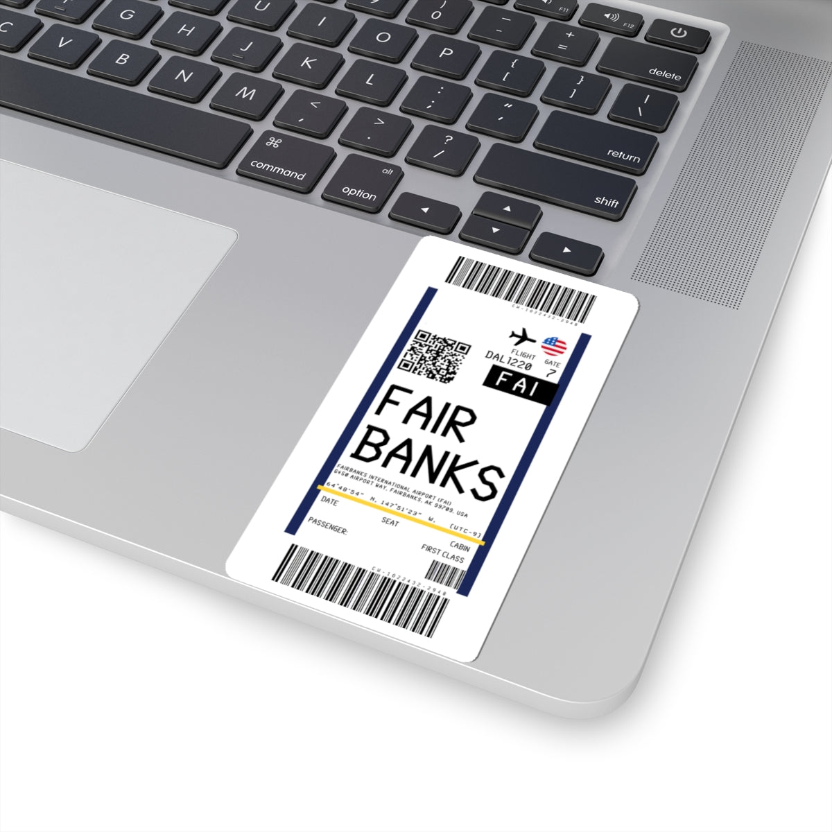 Fairbanks International Airport (FAI) Boarding Pass Sticker — Travel Luggage Decal