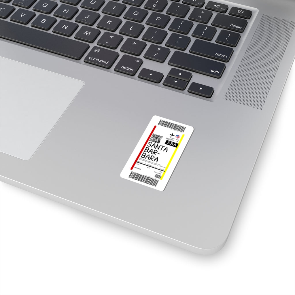 Santa Barbara Municipal Airport (SBA) Boarding Pass Sticker — Travel Luggage Decal