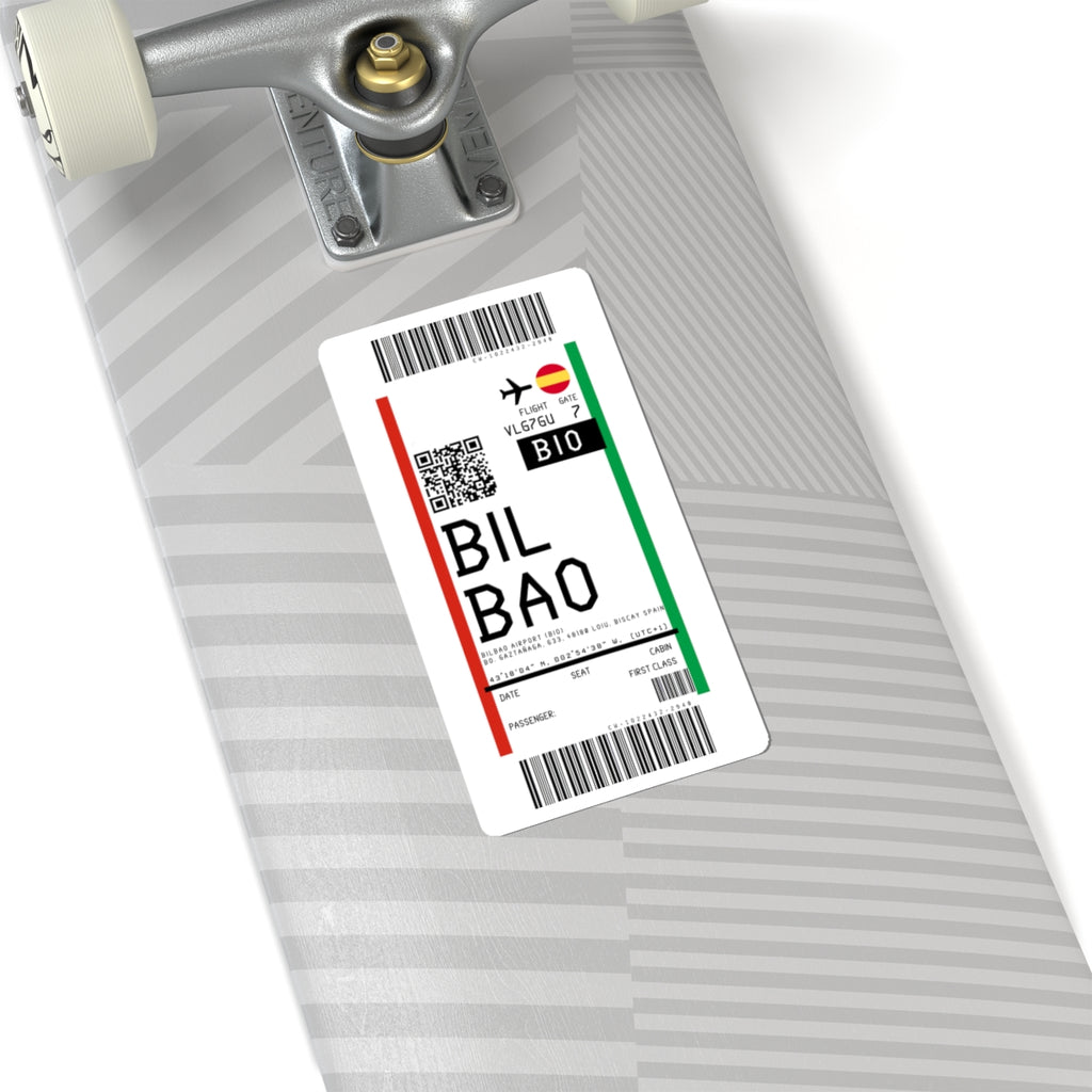 Bilbao Airport (BIO) Boarding Pass Sticker — Travel Luggage Decal