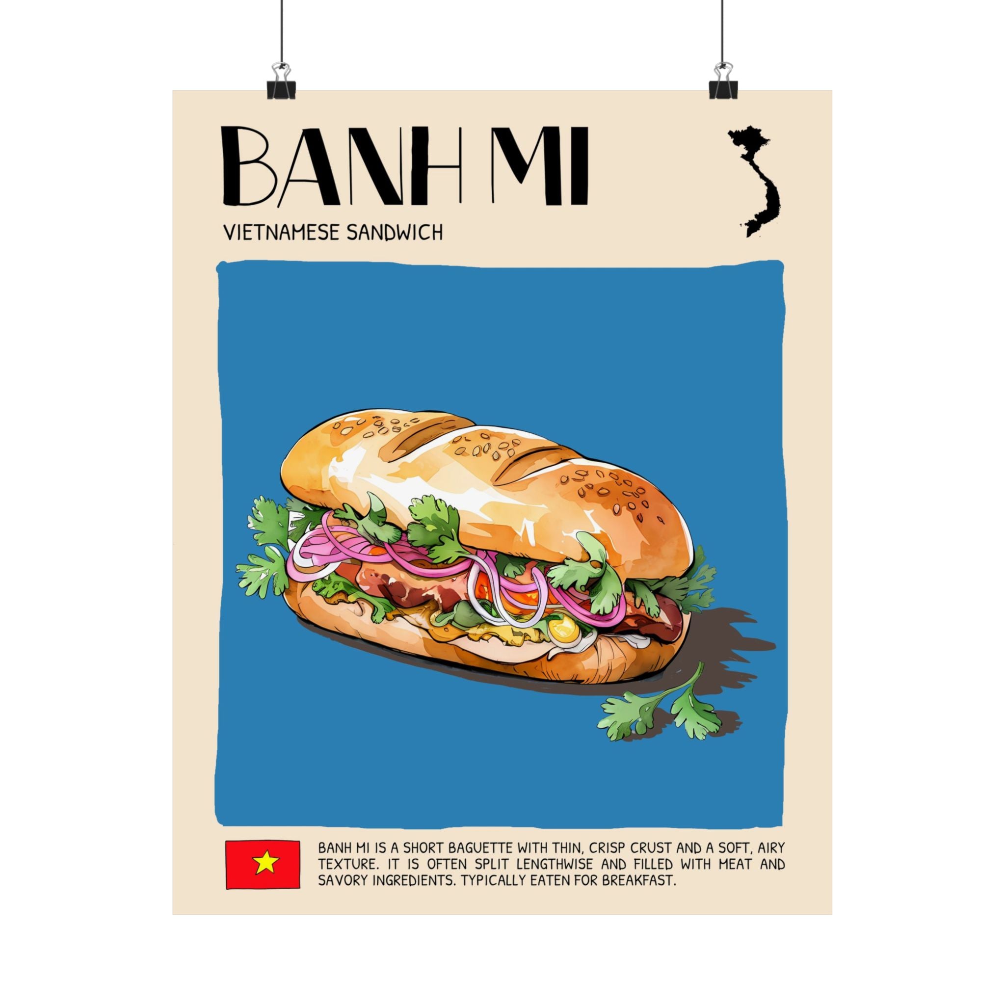 Banh Mi Matte Poster — Vietnamese Food Kitchen Art