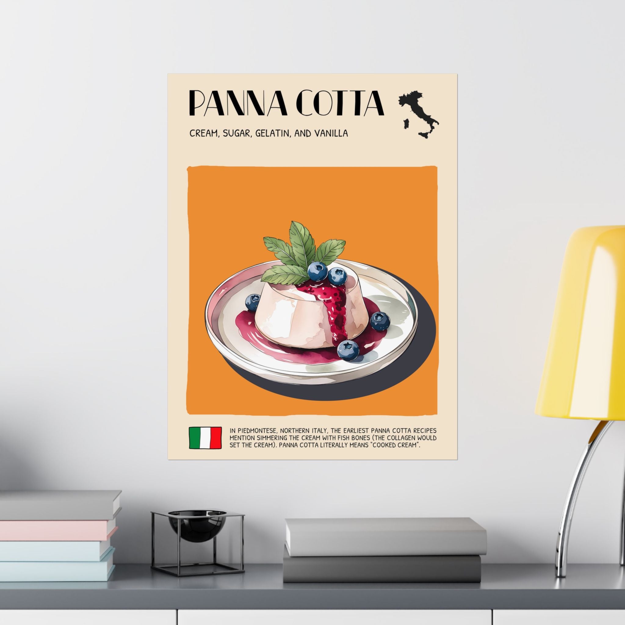Panna Cotta Poster —  Kitchen Art Vertical Matte Print