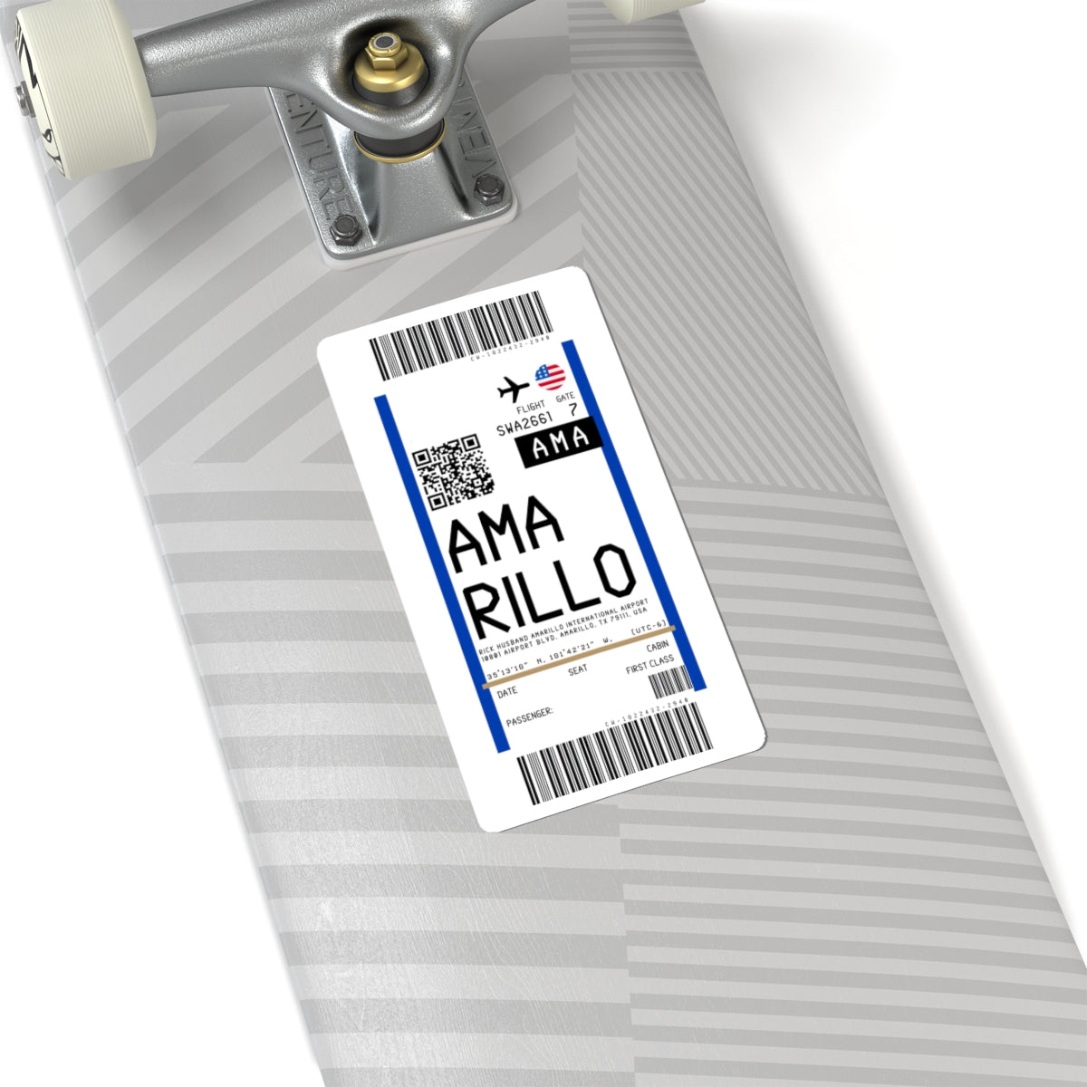 Rick Husband Amarillo International Airport (AMA) Boarding Pass Sticker — Travel Luggage Decal