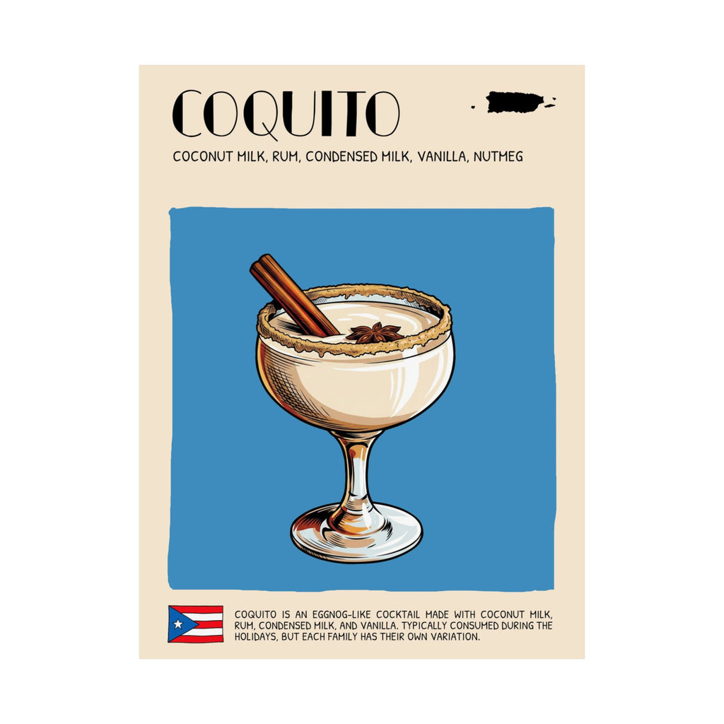 Coquito Poster — Puerto Rican Cocktail Art Print
