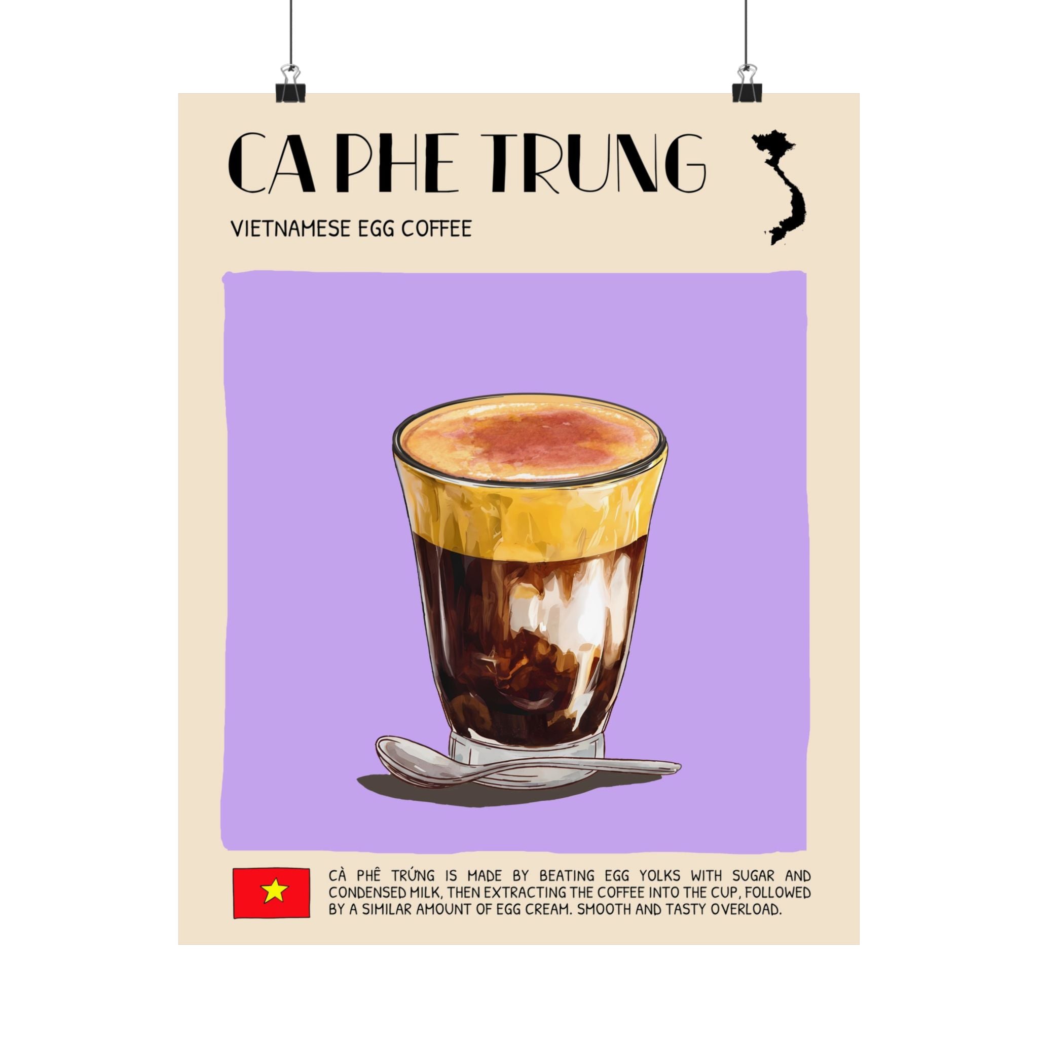 Ca Phe Trung Matte Poster — Vietnamese Food Kitchen Art