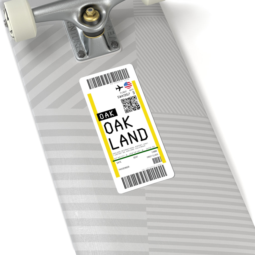 Oakland San Francisco Bay Airport (OAK) Boarding Pass Sticker — Travel Luggage Decal