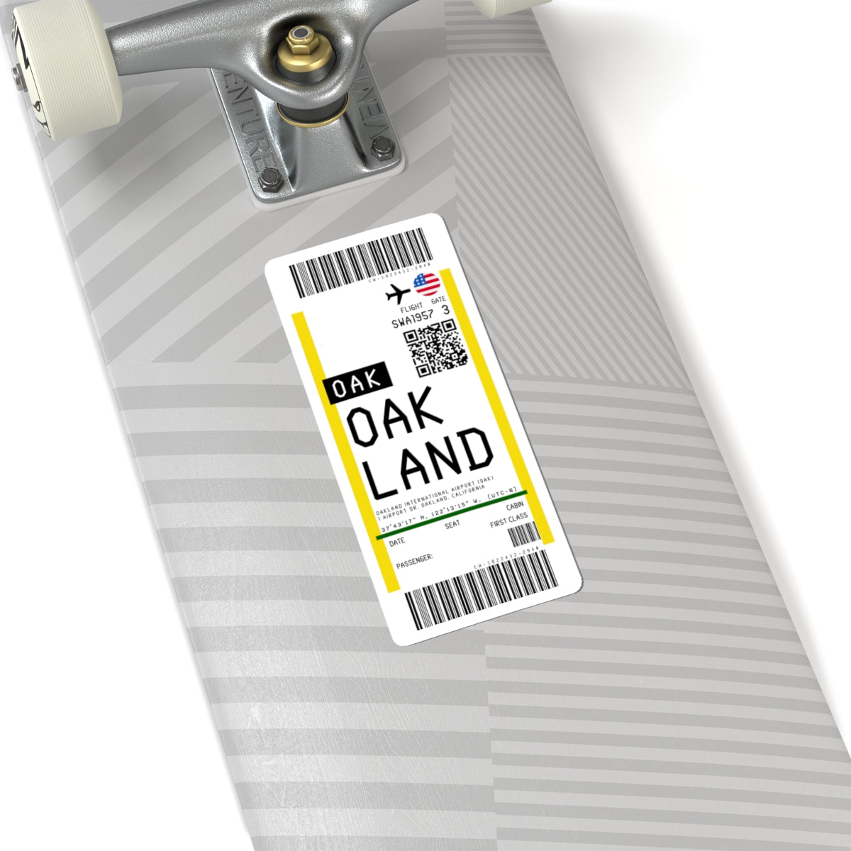 Oakland San Francisco Bay Airport (OAK) Boarding Pass Sticker — Travel Luggage Decal
