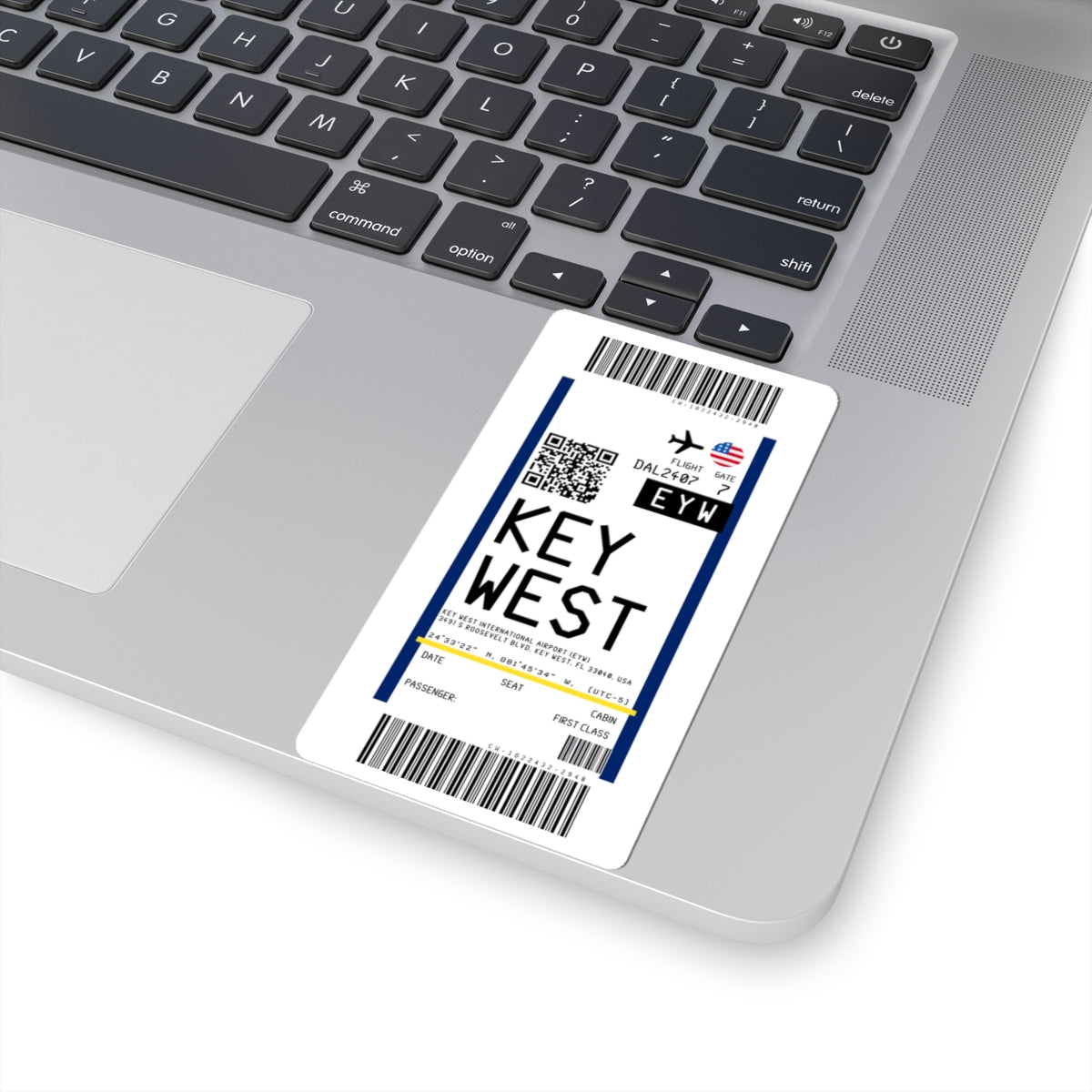 Key West International Airport (EYW) Boarding Pass Sticker — Travel Luggage Decal