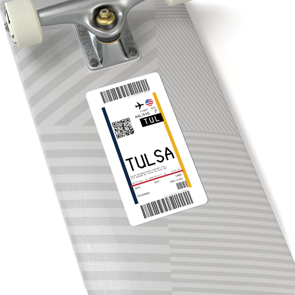 Tulsa International Airport (TUL) Boarding Pass Sticker — Travel Luggage Decal