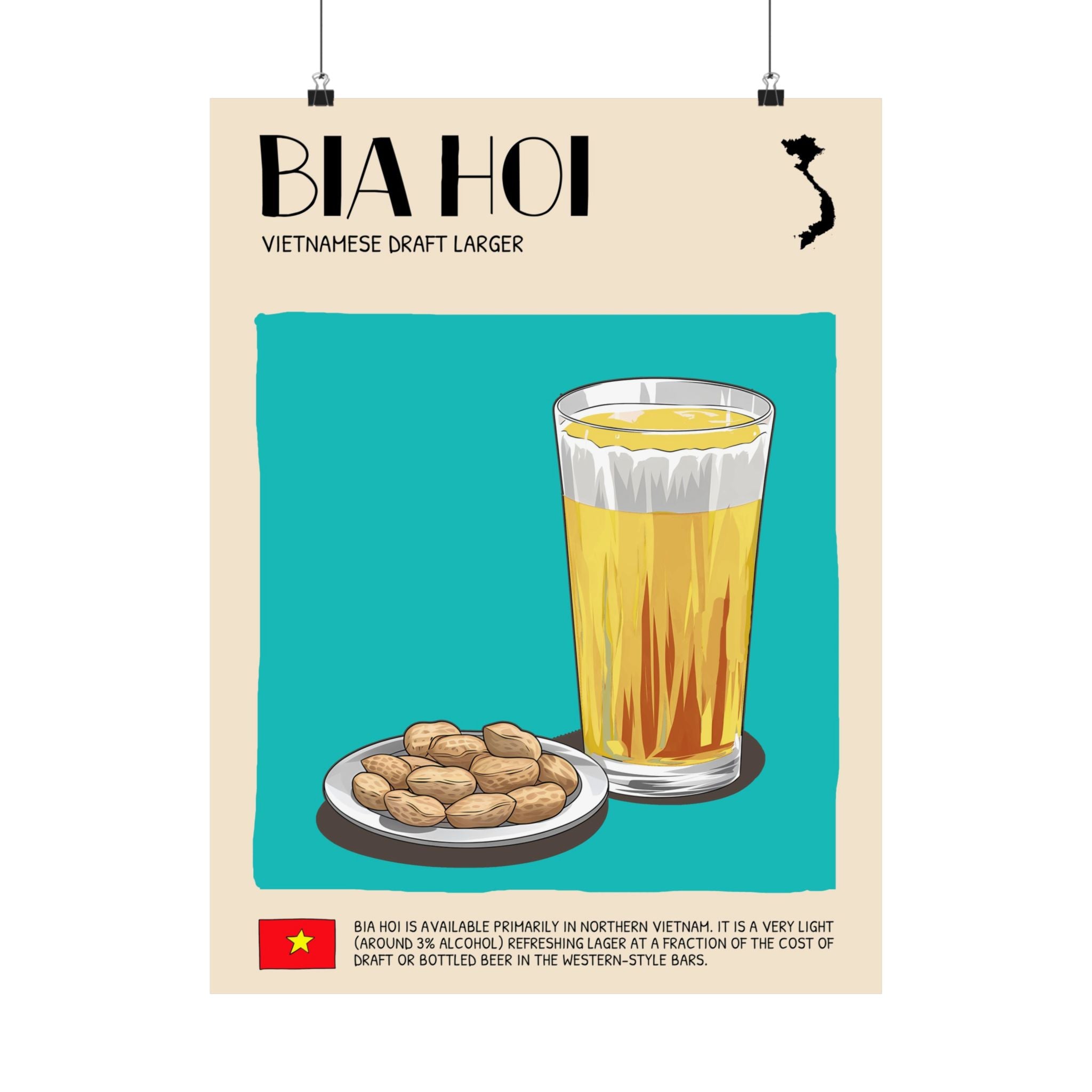 Bia Hoi Matte Poster — Vietnamese Food Kitchen Art