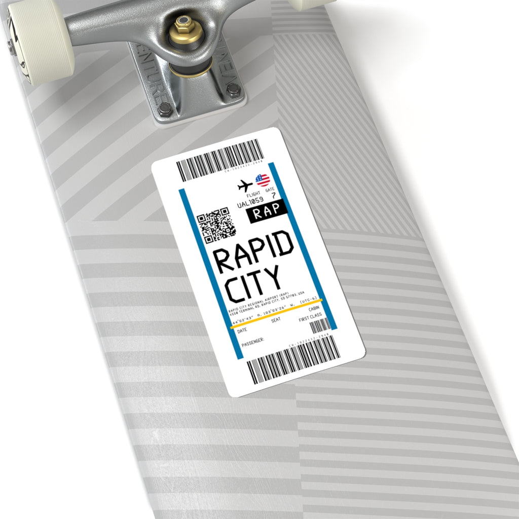 Rapid City Regional Airportt (RAP) Boarding Pass Sticker — Travel Luggage Decal